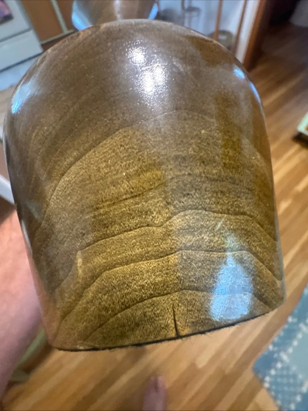 turned wood vase handcrafted by artist Walt Whitney From Lake Oahe Driftwood MCM